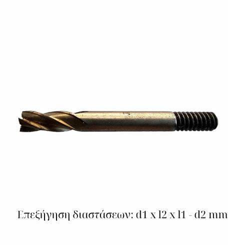 STOCK Cobalt HSSCo 4-Flute End Mill with Threaded Shank